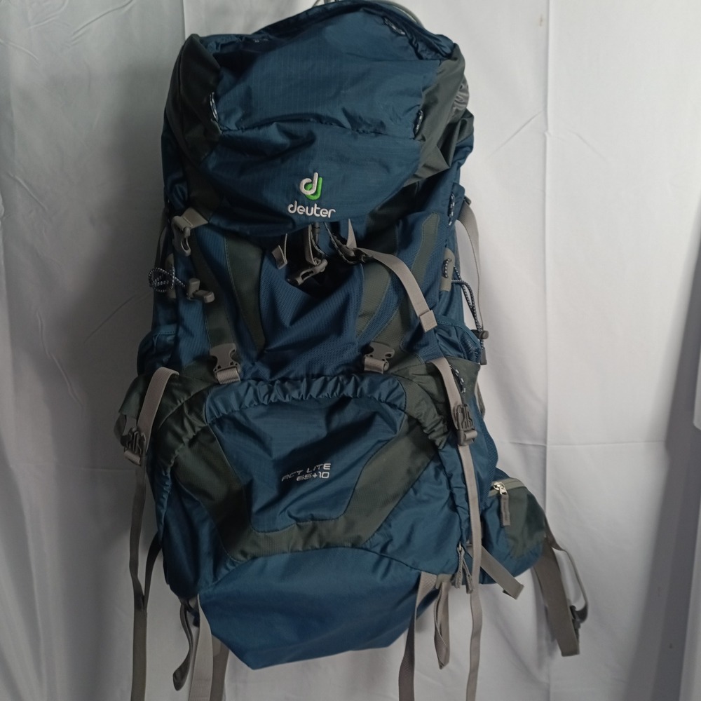 Deuter ACT Lite 65+10 Blue Gray Hiking Backpack Aircontact VariQuick Trekking